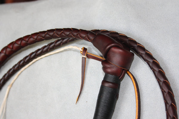 4 Strand Stockwhip with Half Plait Handle.