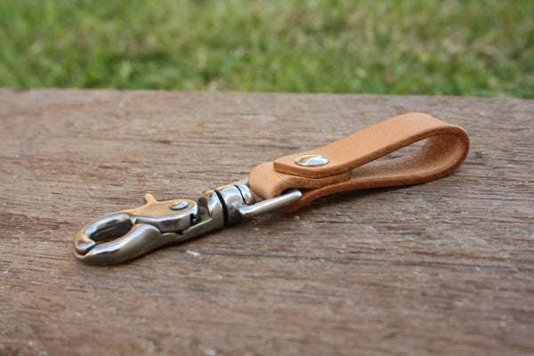 Leather Belt Key Fob with Clip