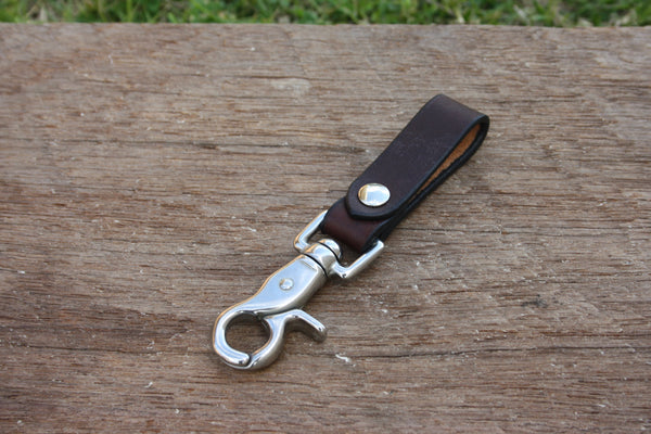 Leather Belt Key Fob with Clip