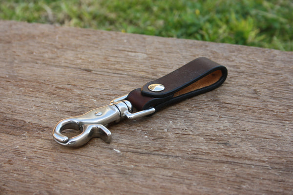 Leather Belt Key Fob with Clip