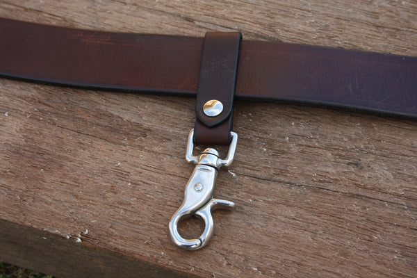 Leather Belt Key Fob with Clip