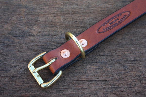 Dog Collar in London Tan with Solid Brass Hardware