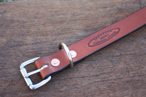 Dog Collar in London Tan with Stainless Steel Hardware