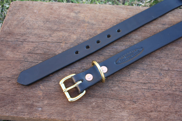 Dog Collar in Black with Solid Brass Hardware