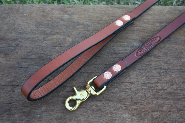 Dog Lead in London Tan with Solid Brass Hardware