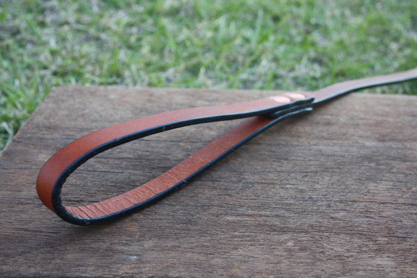 Dog Lead in London Tan with Solid Brass Hardware
