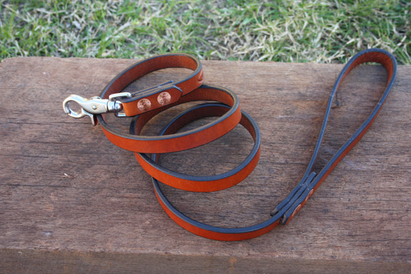 Dog Lead in London Tan with Stainless Steel Hardware