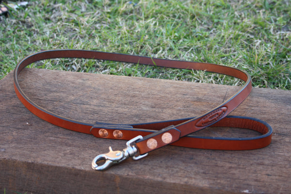 Dog Lead in London Tan with Stainless Steel Hardware