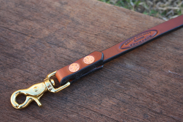 Dog Lead in London Tan with Solid Brass Hardware