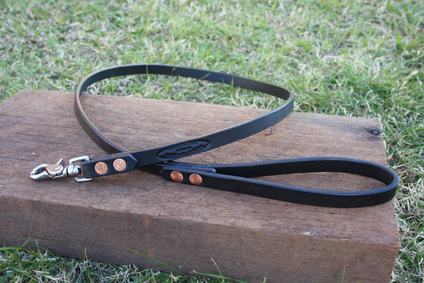 Dog Lead in Black with Stainless Steel Hardware