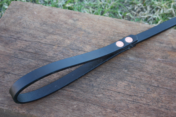 Dog Lead in Black with Stainless Steel Hardware