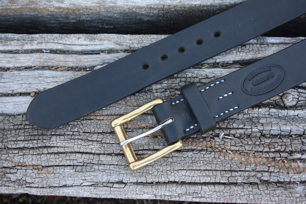 Solid Brass West End Roller Bridle Leather Belt