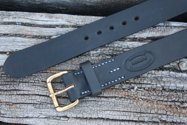 Solid Brass Roller Buckle Bridle Leather Belt