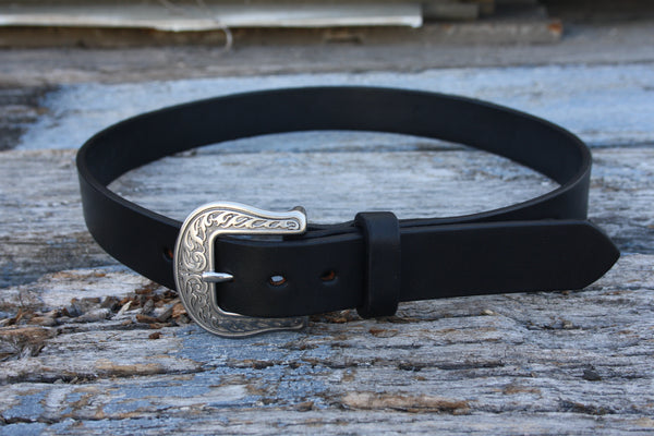 Stainless Steel Engraved Bridle Leather Belt