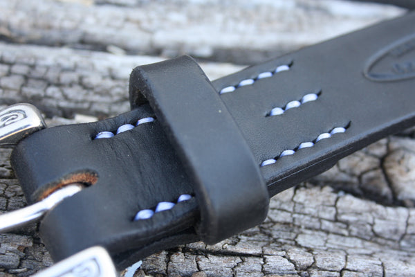 Stainless Steel Engraved Bridle Leather Belt