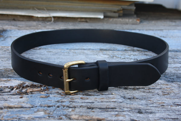 Solid Brass Roller Buckle Bridle Leather Belt