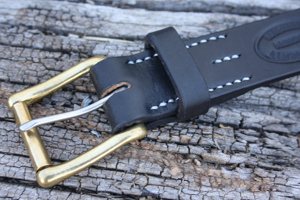 Solid Brass West End Roller Bridle Leather Belt
