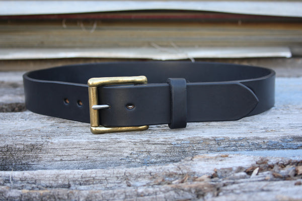 Solid Brass West End Roller Bridle Leather Belt