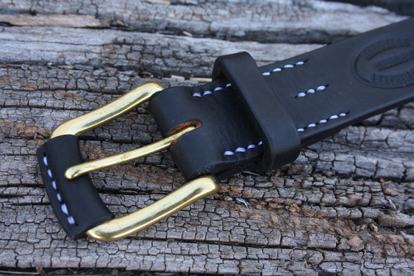 Solid Brass West End Bridle Leather Belt