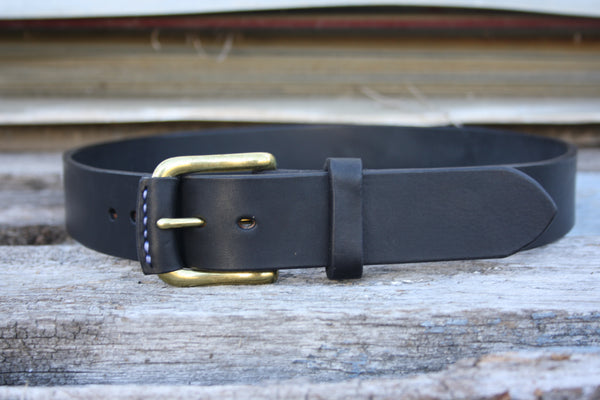 Solid Brass West End Bridle Leather Belt