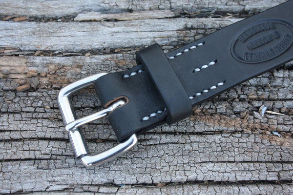 Stainless Steel Roller Buckle Bridle Leather Belt