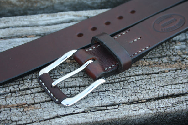 Stainless Steel West End Bridle Leather Belt