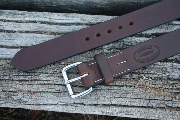 Stainless Steel Roller Buckle Bridle Leather Belt