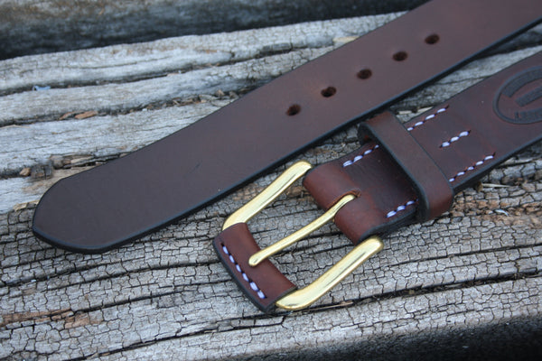Solid Brass West End Bridle Leather Belt