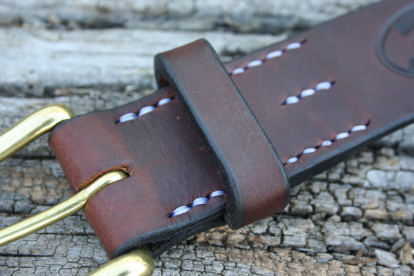 Solid Brass West End Bridle Leather Belt