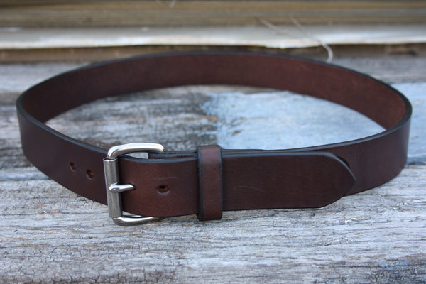 Stainless Steel Roller Buckle Bridle Leather Belt
