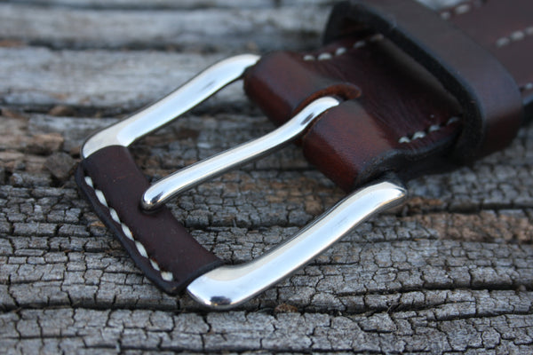 Stainless Steel West End Bridle Leather Belt