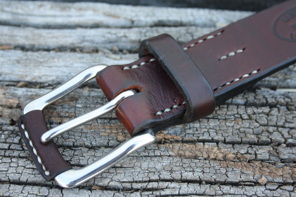 Stainless Steel West End Bridle Leather Belt