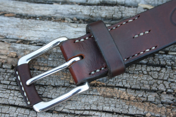 Stainless Steel West End Bridle Leather Belt