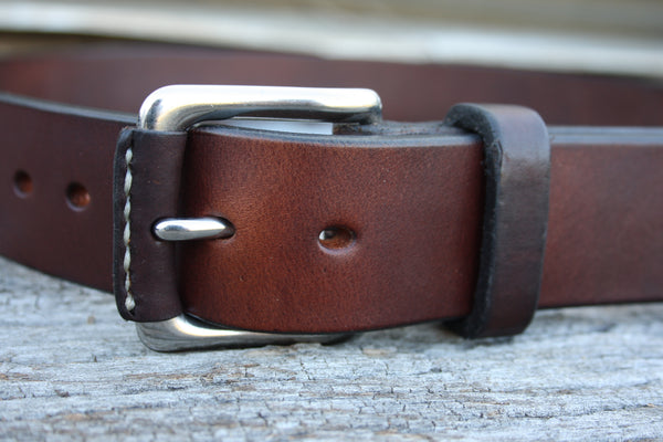 Stainless Steel West End Bridle Leather Belt