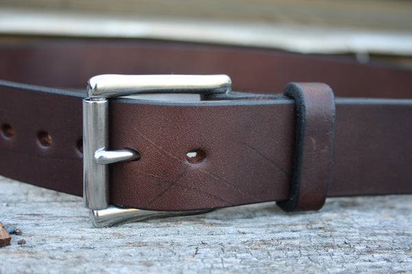Stainless Steel West End Roller Bridle Leather Belt