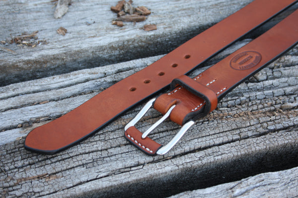 Stainless Steel West End Bridle Leather Belt