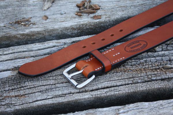 Stainless Steel Roller Buckle Bridle Leather Belt