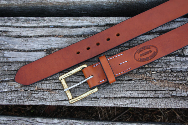 Solid Brass West End Roller Bridle Leather Belt