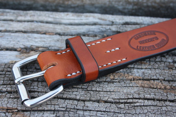 Stainless Steel Roller Buckle Bridle Leather Belt