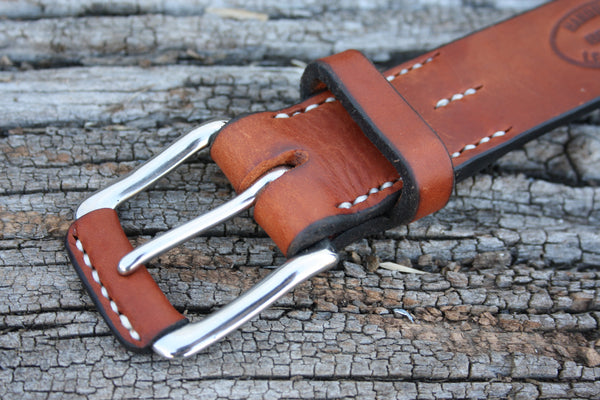 Stainless Steel West End Bridle Leather Belt