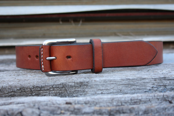 Stainless Steel West End Bridle Leather Belt
