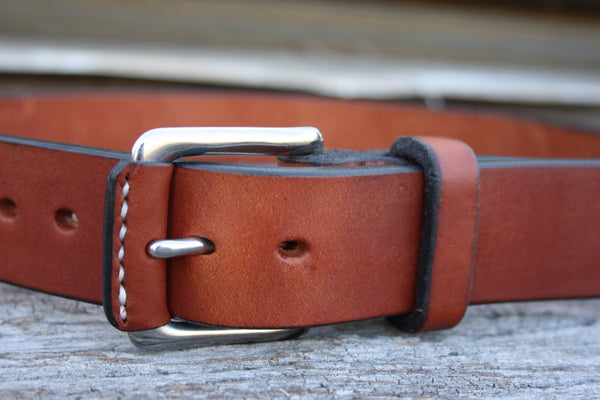Stainless Steel West End Bridle Leather Belt