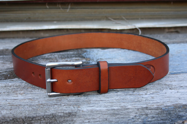 Stainless Steel West End Roller Bridle Leather Belt