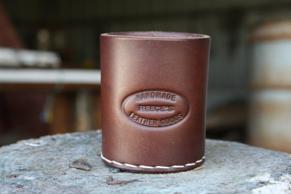 Leather stubby holder (brown)