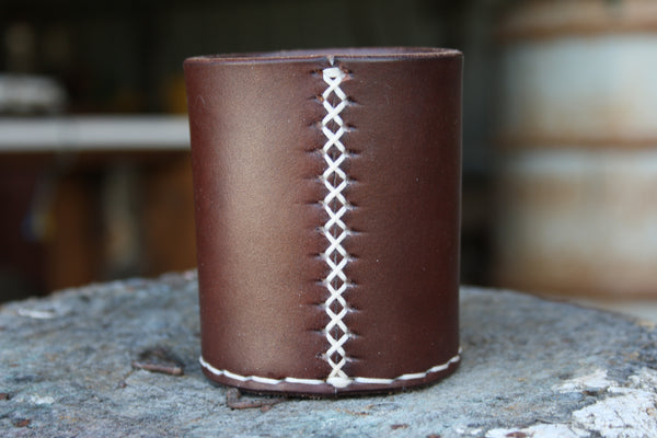 Leather stubby holder (brown)
