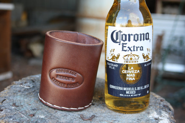 Leather stubby holder (brown)