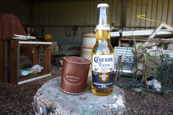 Leather stubby holder (brown)