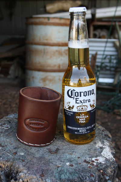 Leather stubby holder (brown)