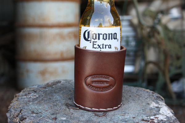 Leather stubby holder (brown)