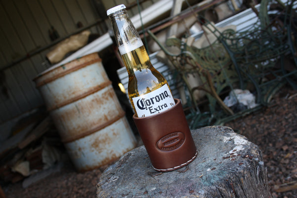 Leather stubby holder (brown)